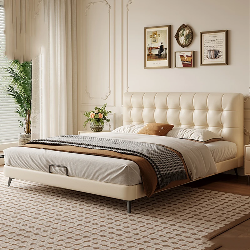 

Изголовья современная кровать спальня спальный королевский размер роскошный дизайн кровать деревянная японская простая кожаная Cama Solteiro мебель для дома