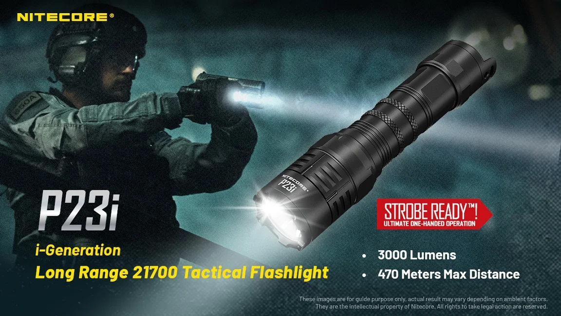 NiteCore P23i 3000 Lumens Rechargeable Tactical Flashlight Torch