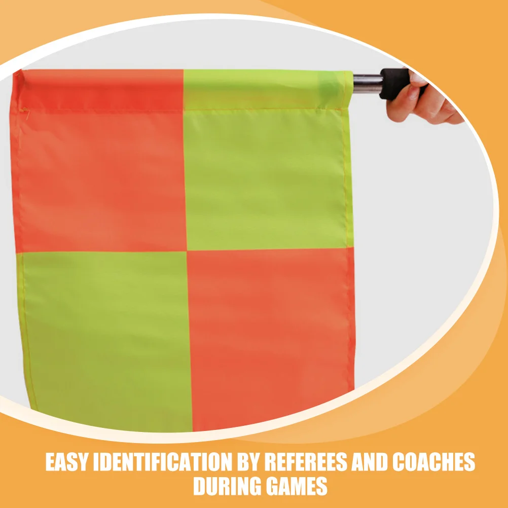 Banderas de árbitro a cuadros grandes, Material de poliéster brillante y Visible para juegos de fútbol, práctica de entrenamiento, árbitro, 2 uds.