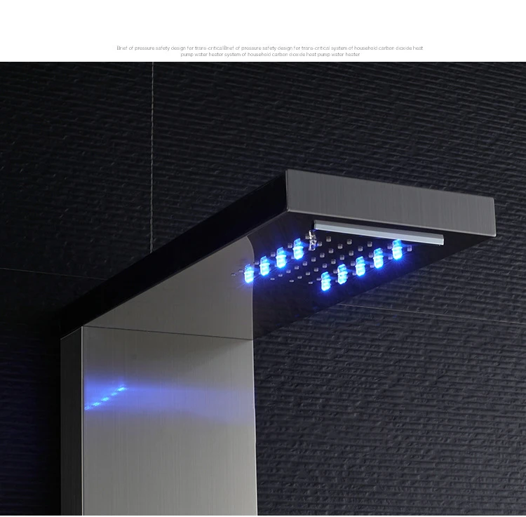 Luxury Led Rain Shower Head Bathroom Stainless Steel Wall Mounted Waterfall Shower Panels