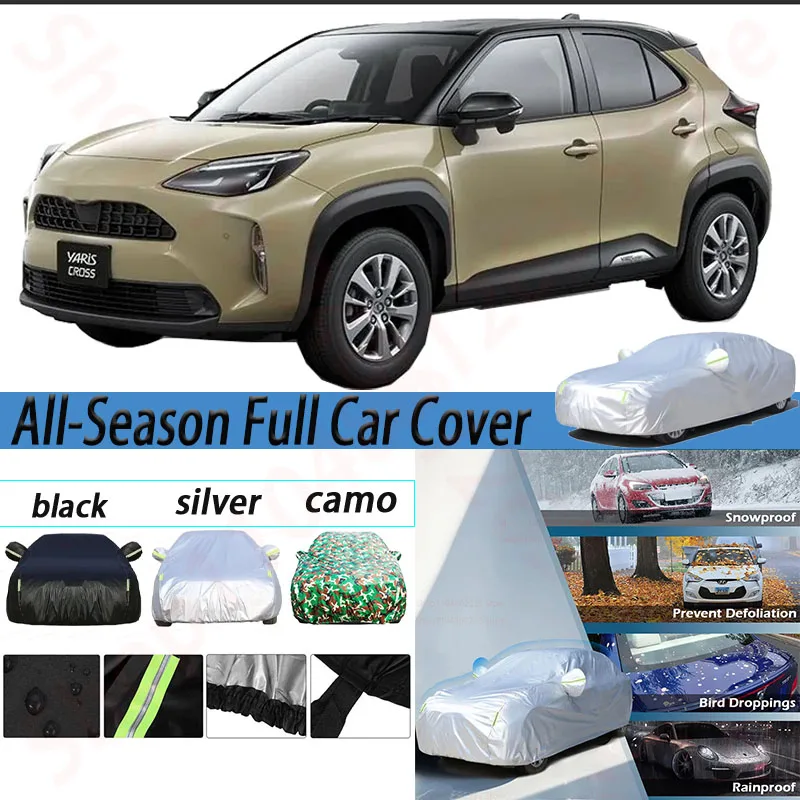 

Waterproof Car Covers Outdoor Anti UV Sun Rain Snow Dust Protection Cover Windproof For Toyota Yaris Cross 2019-2025