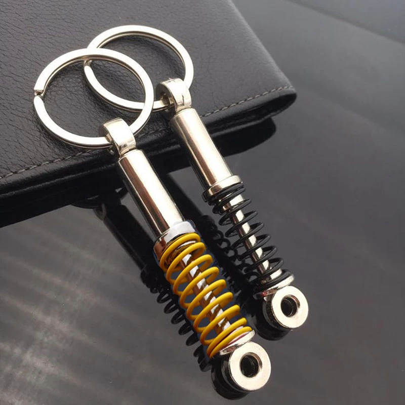 Universal Adjustable Spring Car Tuning Part Shock Absorber Keyring Alloy Car Interior Suspension Keychain Coilover 2024 New