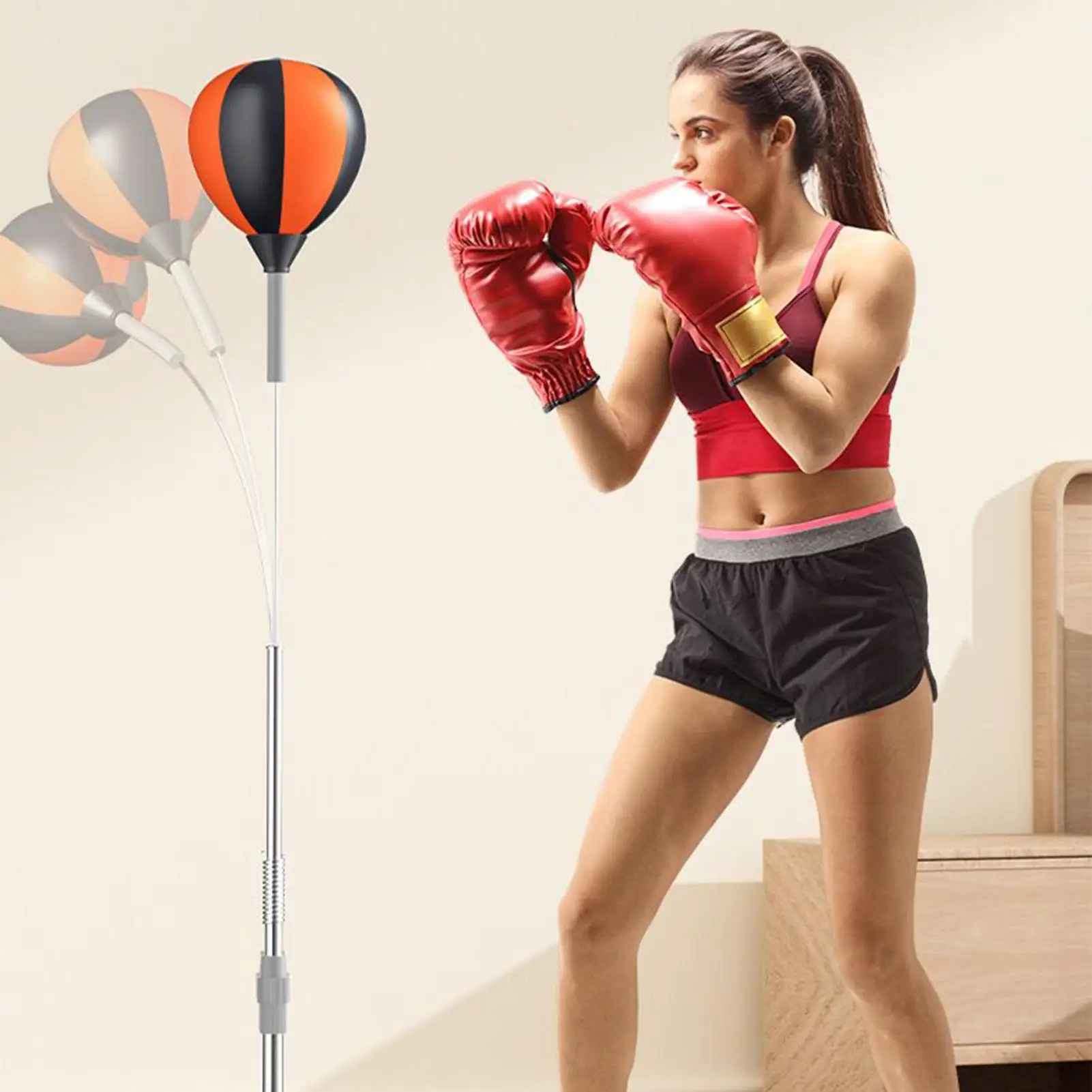 Picture 5: Standing Punching Bag, boxing bag with stand, upright training target Training Exercise Equipment Suction Base Adjustable Height
