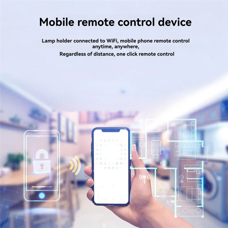 

RMWIN-Wifi E26 E27 Умный держатель лампы без проводки Приложение Дистанционное управление Таймер Поддержка Alexa/Google Home и других голосовых управлений
