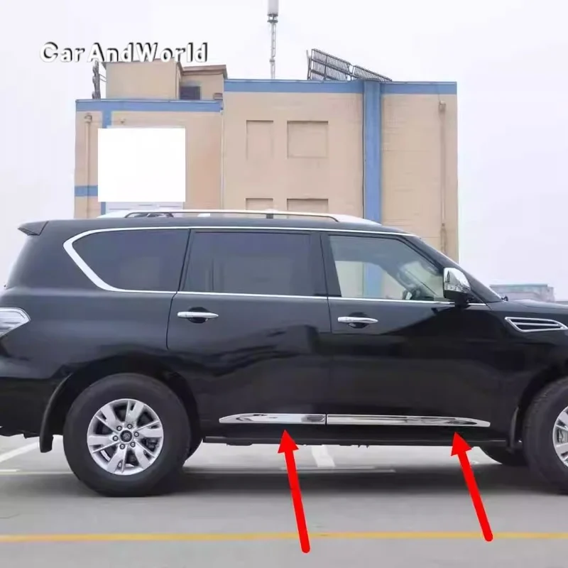 For Nissan PATROL Y62 Armada 2010-2020 Infiniti QX56 QX80 ABS Chrome Door Body Mouldings Protection Liner Garnish Cover Trims
