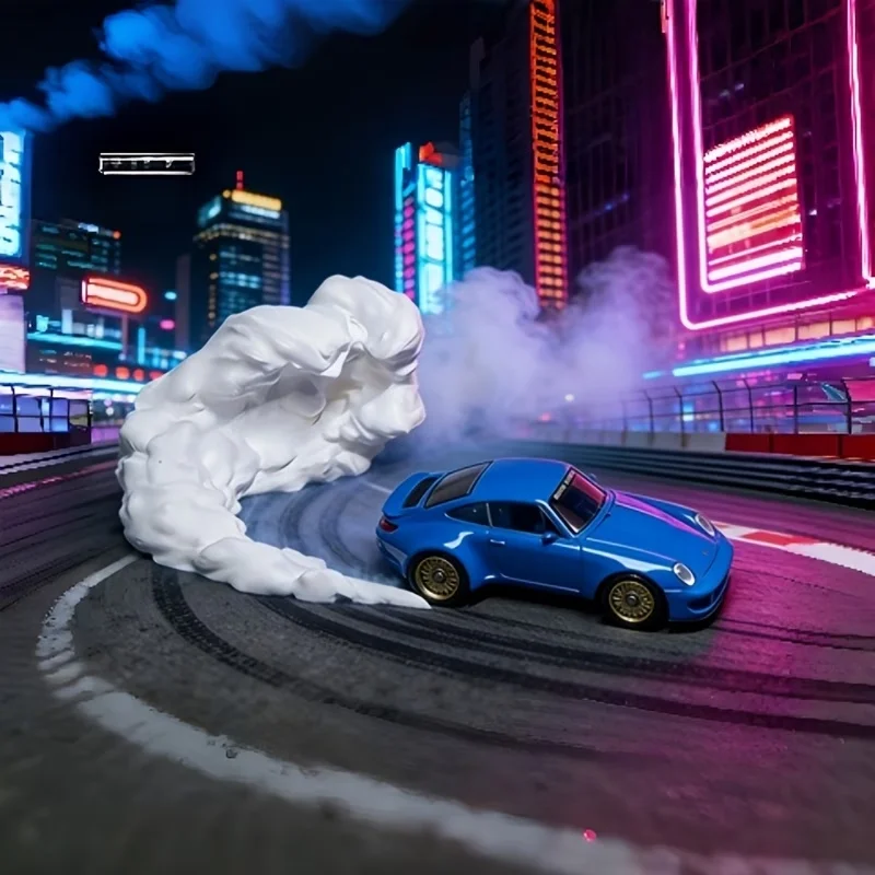 Realistic car smoke effect, micro drift and combustion model, advanced accessories, car model construction, desktop decoration