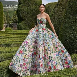 OLOEY Luxury Sweetheart Floral A Line Wedding Dress Embroidery Lace Photoshoot Floor Length Bridal Gown Custom Made Zip Lace Up