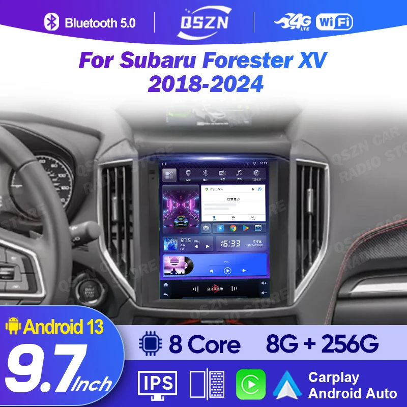 

9.7 Inch Android 13 Car Radio Stereo For Subaru Forester XV 2018-2024 Auto DSP Carplay GPS Navigation Player Video 4G Multimedia