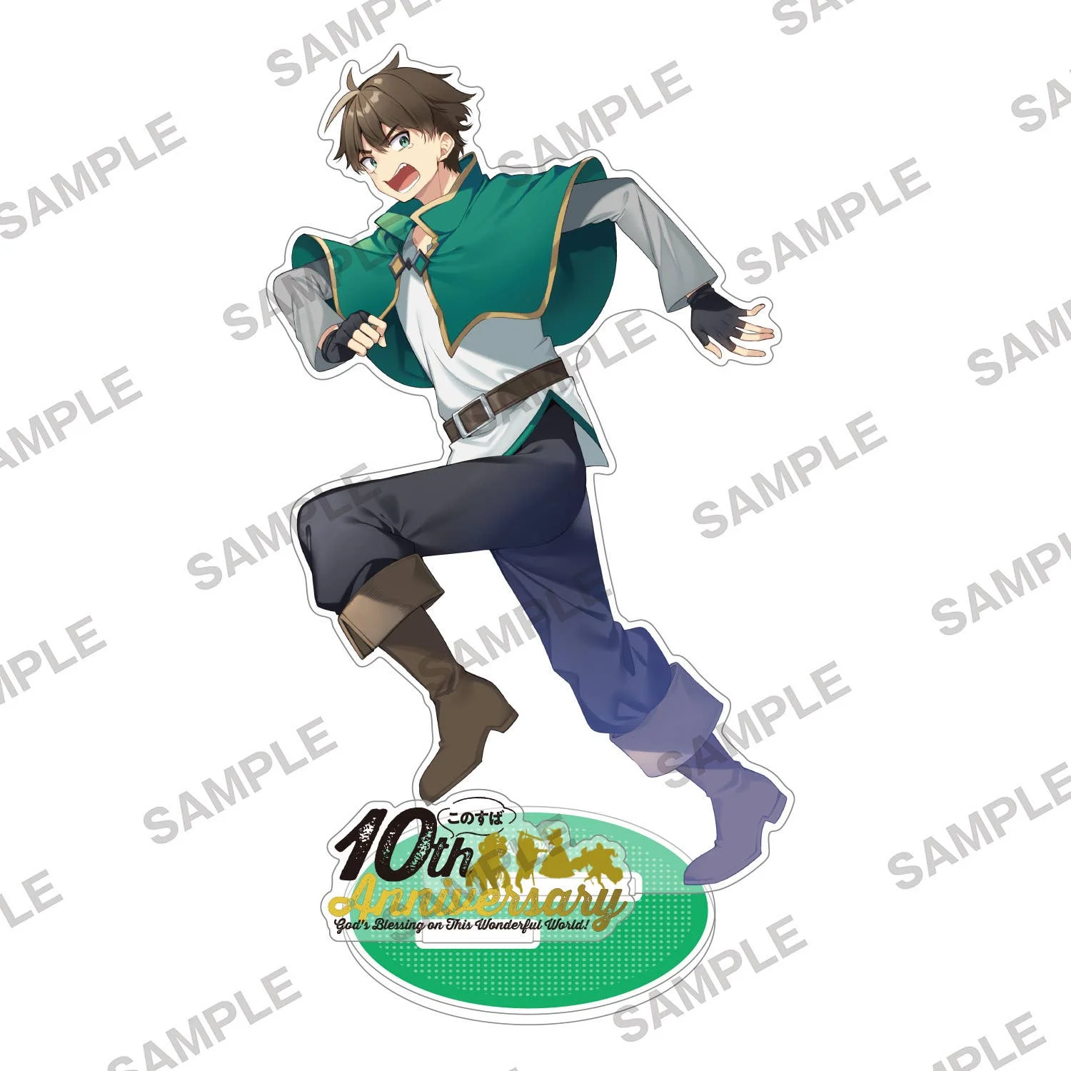Anime KonoSuba 15CM 10th Anniversary Acrylic Stand Keychain Aqua Megumin Kazuma Darkness Desk Decor Collectible Gift For Fans