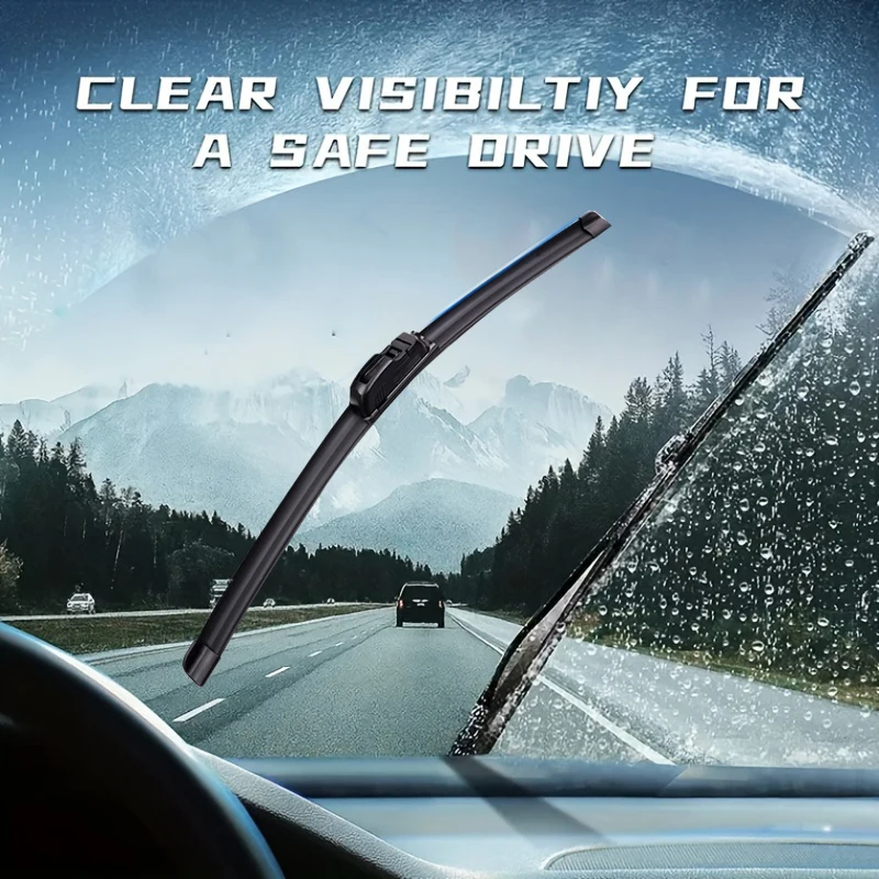 For FIAT Siena 2002-2006 Front Wiper U-Shape Soft Rubber Boneless Wiper HD Silent Durable Automotive Wiper 22"19"