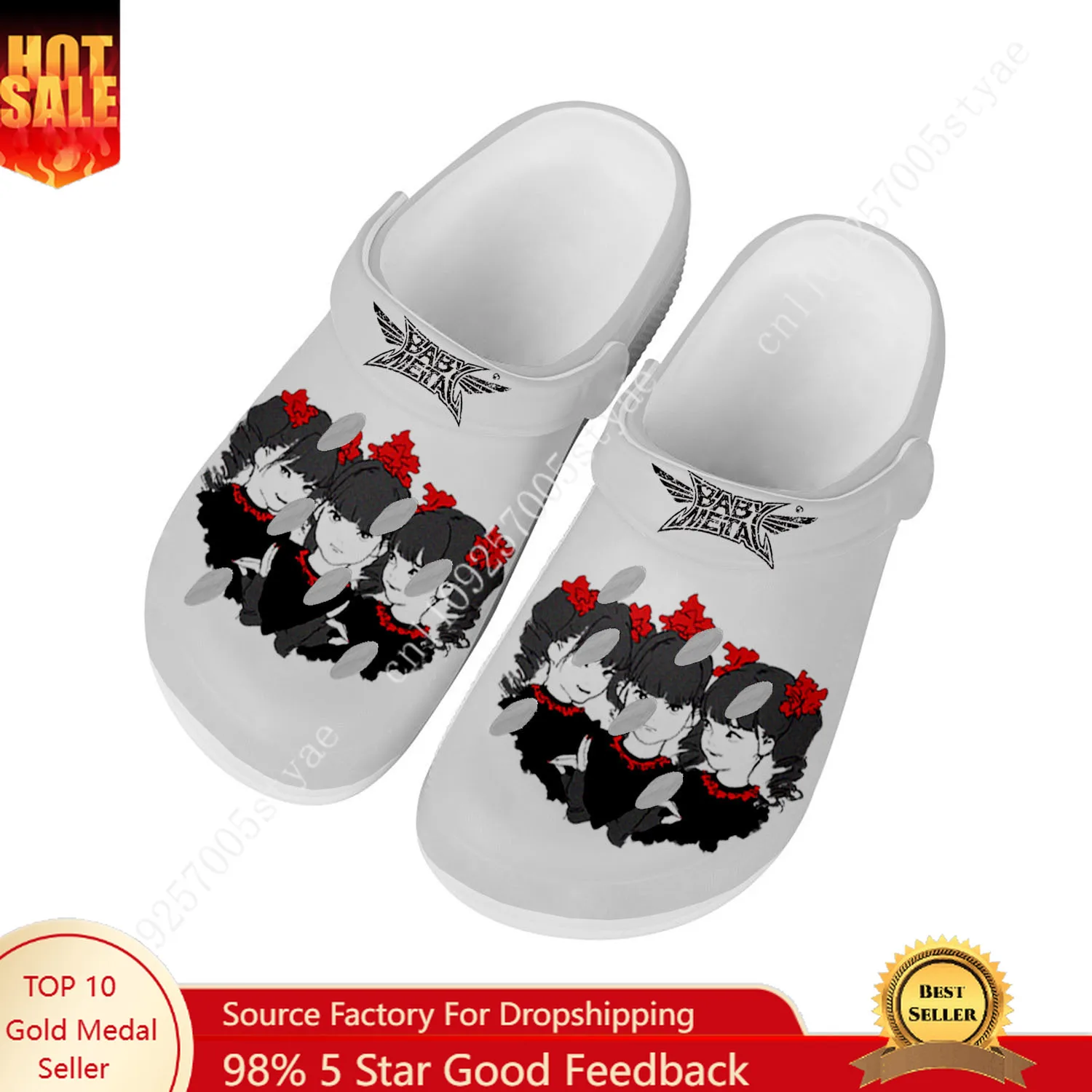 Babymetal Idols Heavy Metal Band Sandals Mens Women Water Shoes Home Garden Clogs Custom Made Beach Breathable Hole Slippers