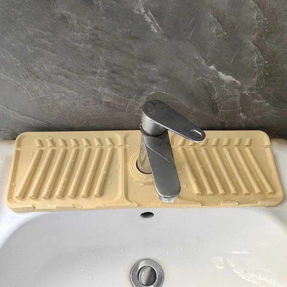Anti-slip Faucet Drain Pad Heightened Slope Silicone Pool Soap Pad Thicken Anti-splash Countertop Protection Mats Kitchen