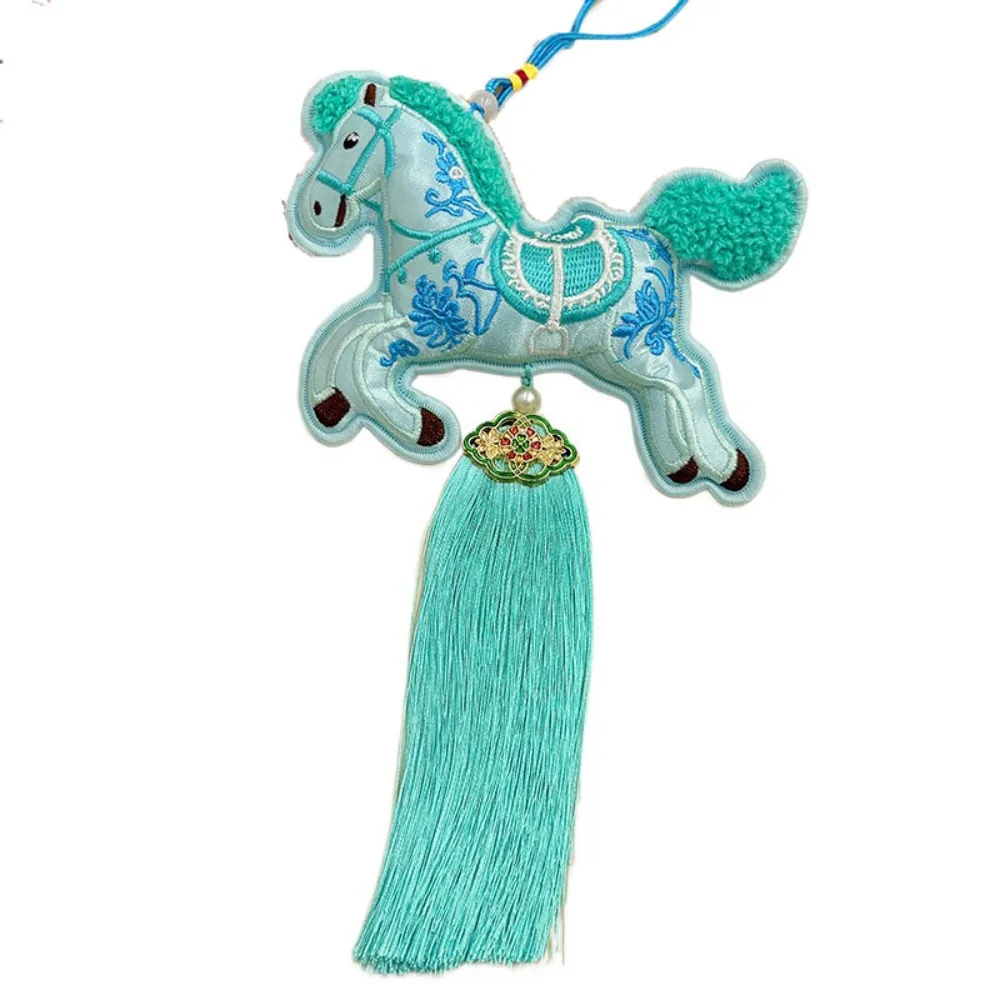 Chinese Red Chinese New Year Incense Packet Embroidered with Tassel Horse Wind Chimes Decoration Zodiac Portable