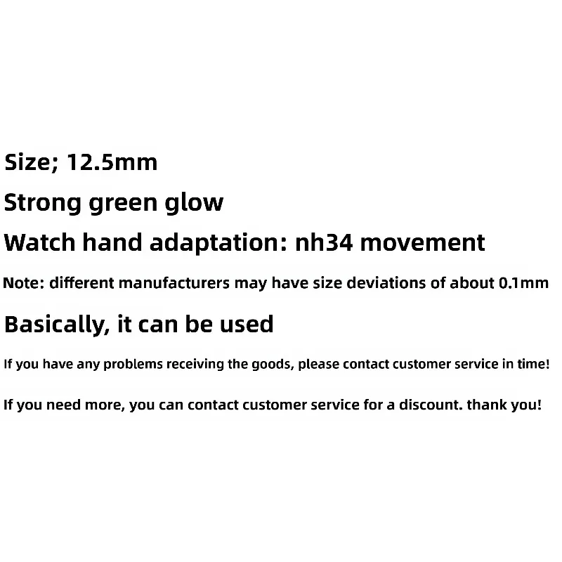 Accessori per la modifica dell'orologio per lancette NH34 perno dell'orologio meccanico GMT a quattro pin forte verde luminoso per movimento NH34