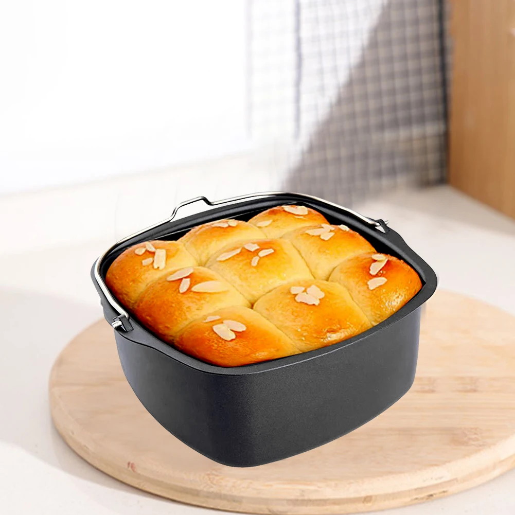 Non-stick Cake Baking Tray Basket Airfryer for Baking Dish Pan Air Fryer Accessories Baking Basket Pizza Plate Dish Pot Bakeware