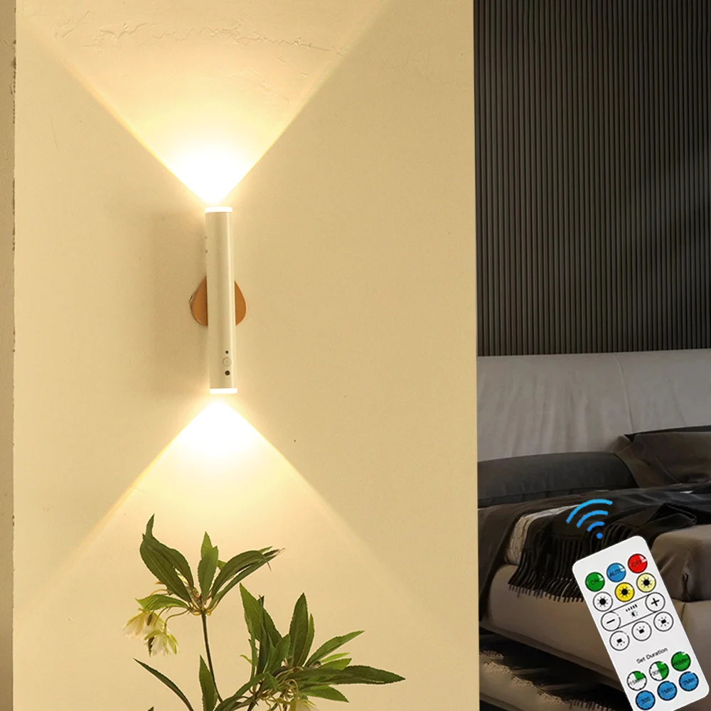 LED Wall Sconces light, 3 Brightness Levels 3 Color Modes Wall Lights, 2000mAh Battery Operated 360° Rotatable Touch Control