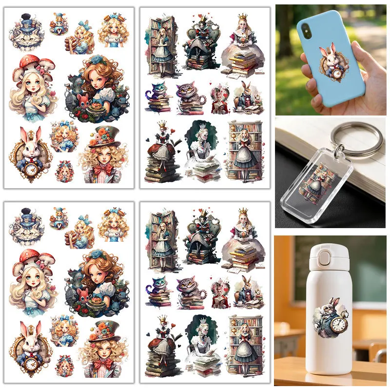 Cartoon Forest Princess Queen A6 Set Waterproof 16oz Glass Sticker UV DTF Cup Wrap Transfers Sticker Custom Label DIY