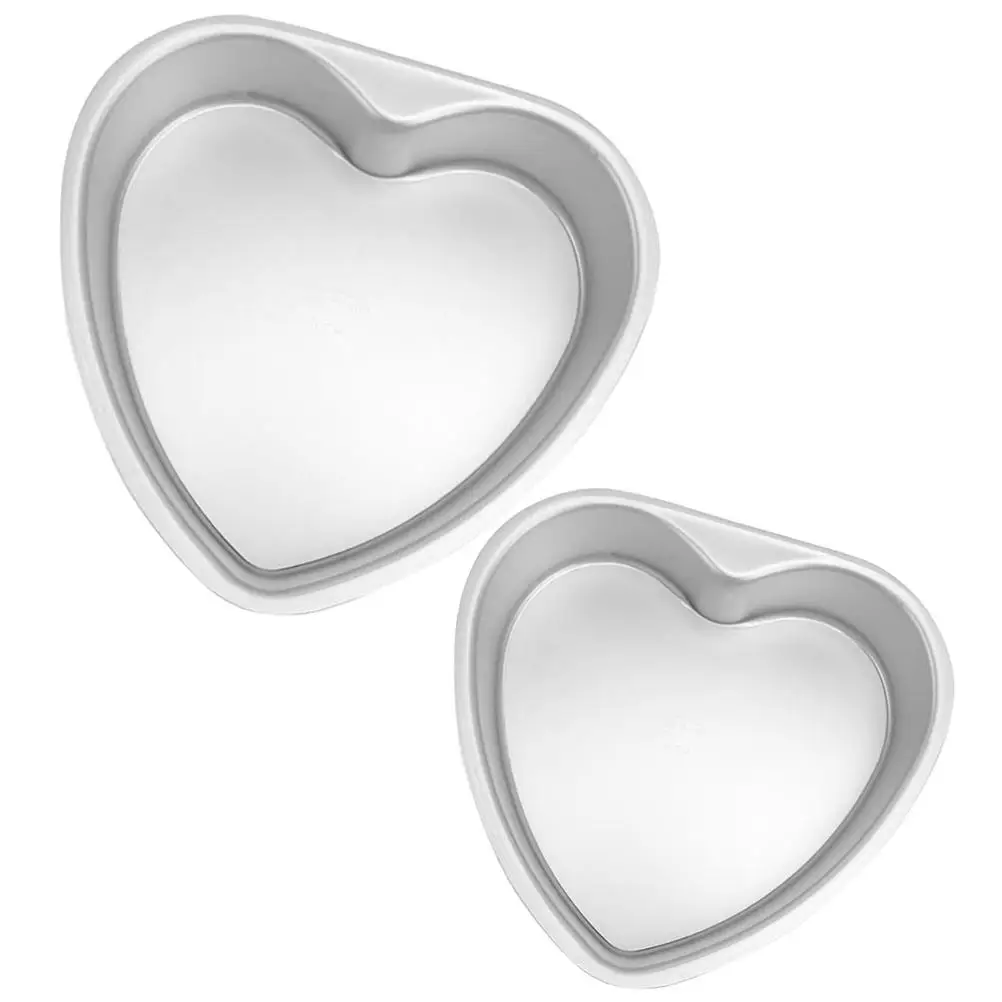 

2Pcs Heart Shaped Cake Mold 3 Inch 4 Inch Detachable Bottom Aluminum Alloy Non stick Baking Pans For Home Bakery Metal Cake Pan
