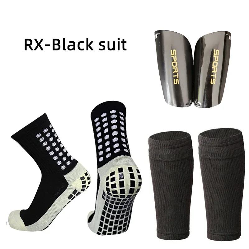 A Set Hight Elasticity Football Shin Guards Adults Kids Sports Legging Cover Outdoor Protection Gear Nop Slip Soccer Socks