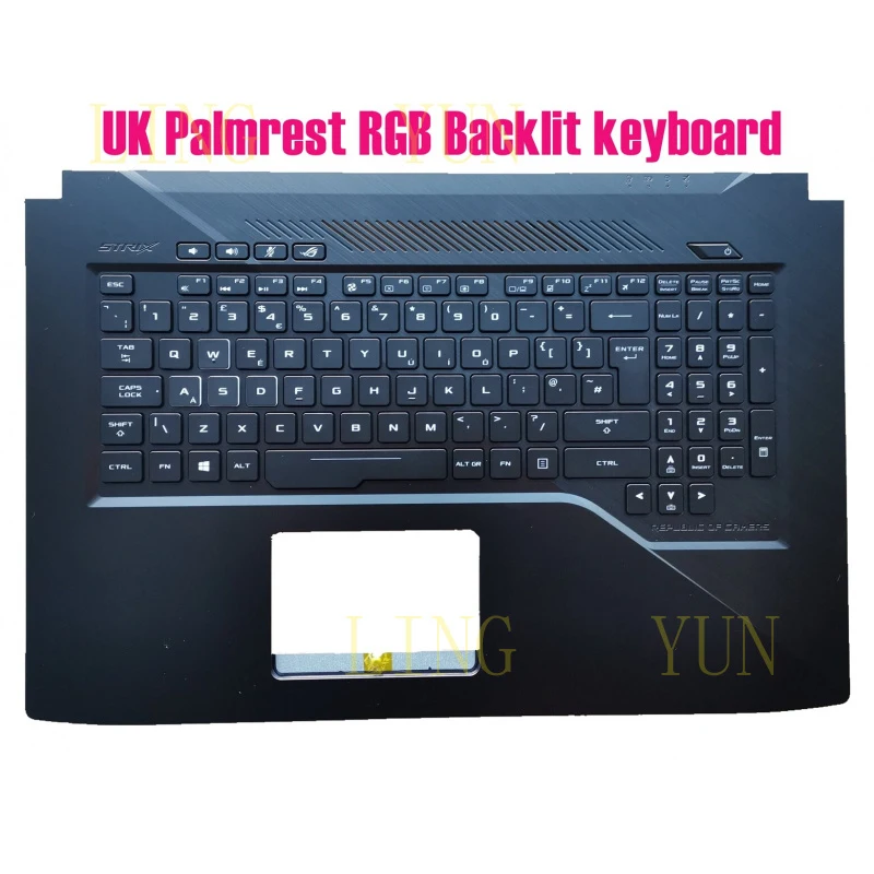 Z  UK Palmrest RGB Backlit keyboard for ASUS GL703VD 90NB0GM2-R31UK0
