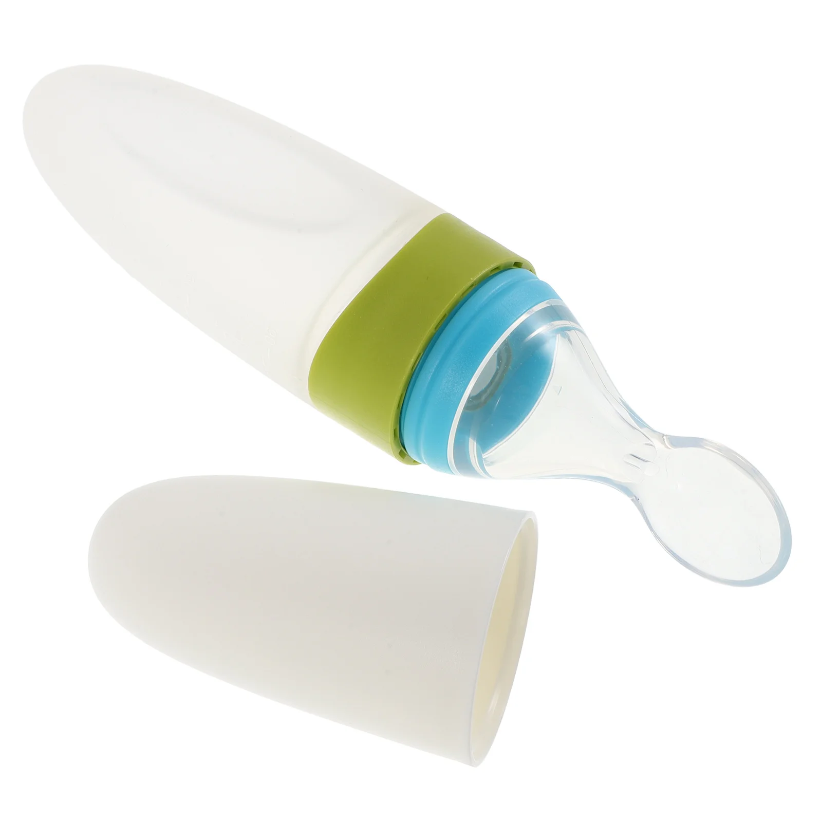 Cuchara de silicona para comida de bebé, alimentador de punta suave, cuchara para apretar para destete infantil, dispensador de cereales y avena, vajilla de alimentación