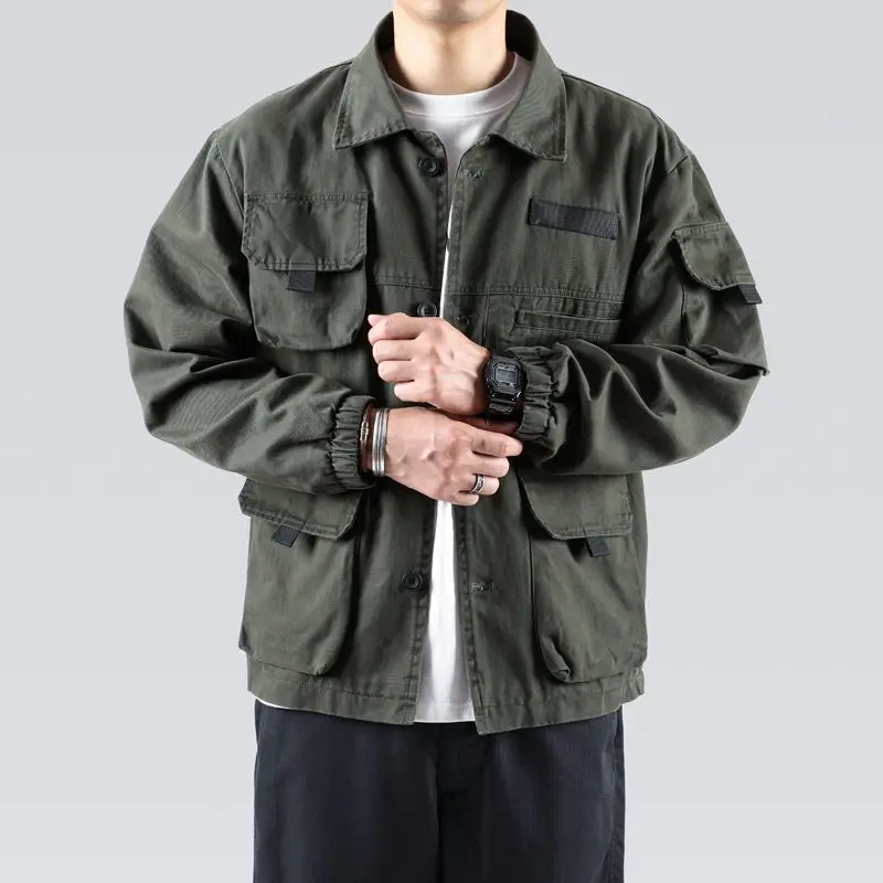 Military Multi-pocket Jackets Men Spring Autumn Cargo Three-dimensional Coat Army Tactical Casual Jacket Bomber Jacket Male