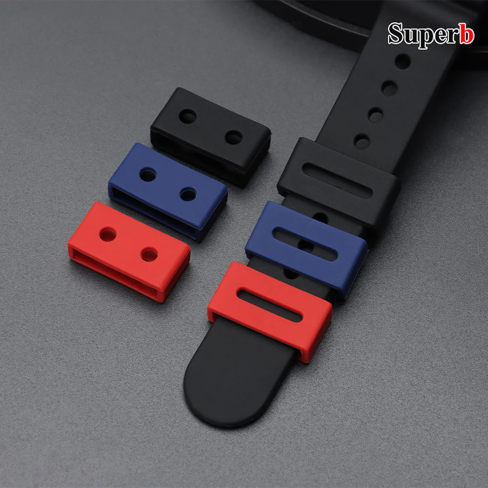 Für Casio Gummiring Uhrenarmband Schlaufen Silikon Ersatzarmband Keeper Halter Retainer Beweglicher Uhrenring Kreis mit Werkzeug