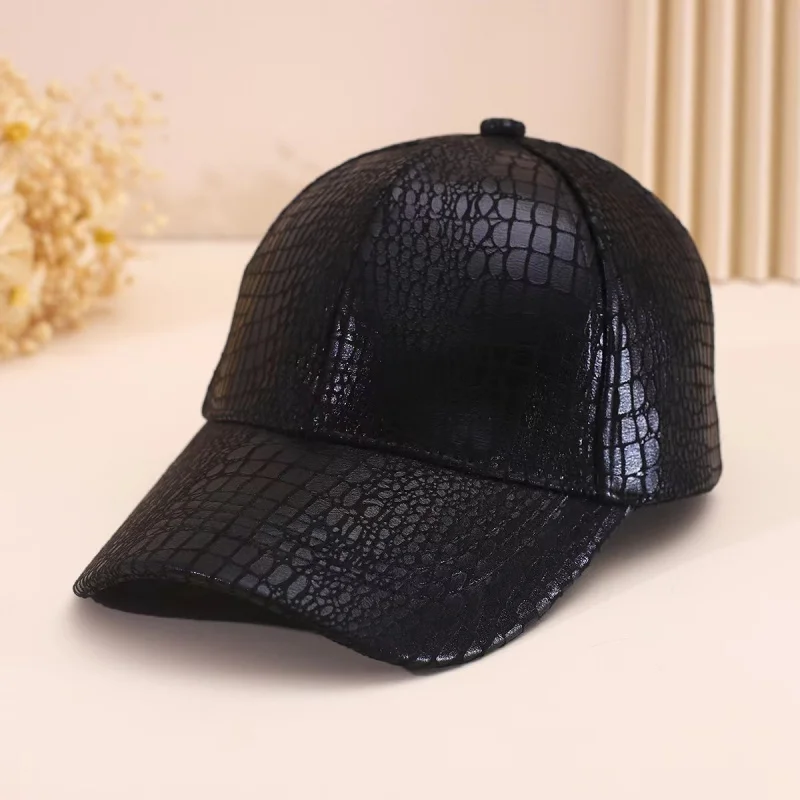 2024 New Unisex Baseball Cap Warm Crocodile Pattern Hip Hop Hat Street Dance Trendy Cap Two Colors Optional