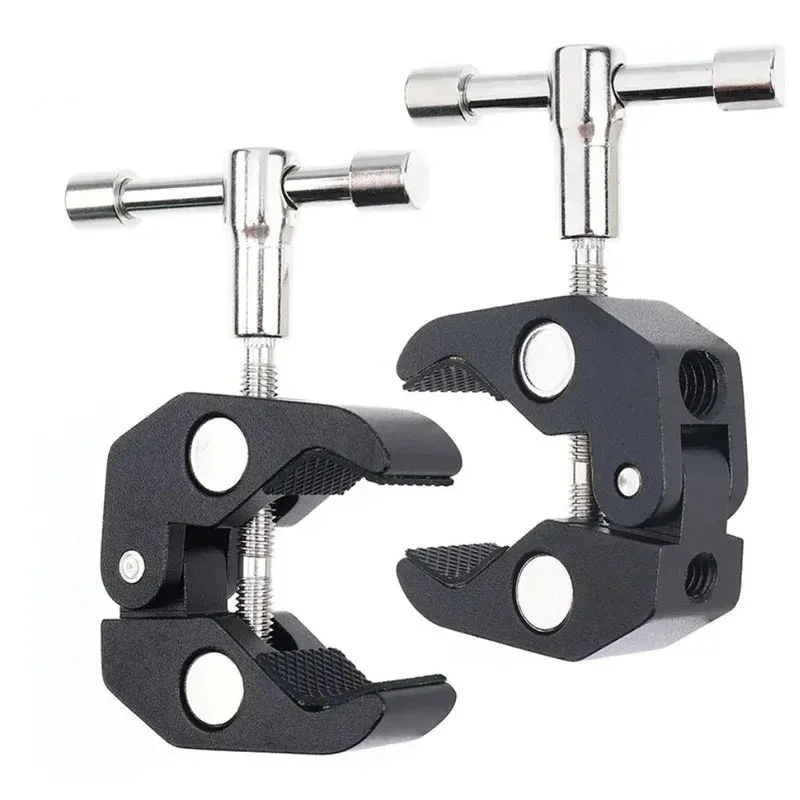 Clipe de braço mágico esférico braçadeira dupla bola adaptador montagem sapato tripé monopé clipe para monitor luz led 1/4 "câmera