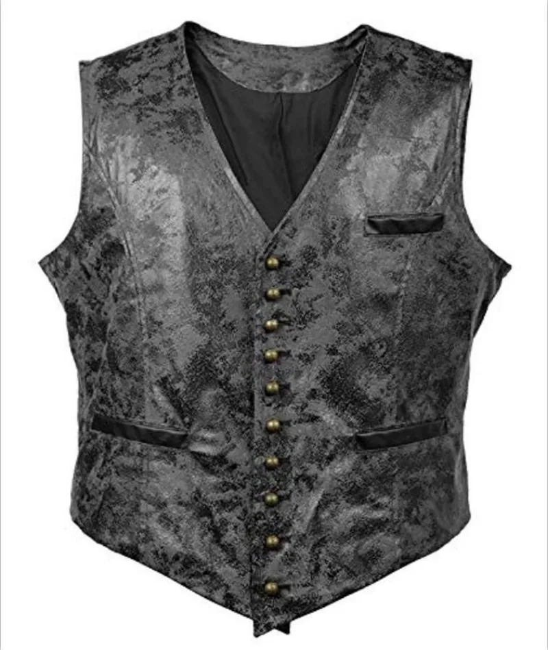 Autumn and Winter Men's Foreign Trade Tide European and American V-neck Suede Single-breasted Jacket Vest