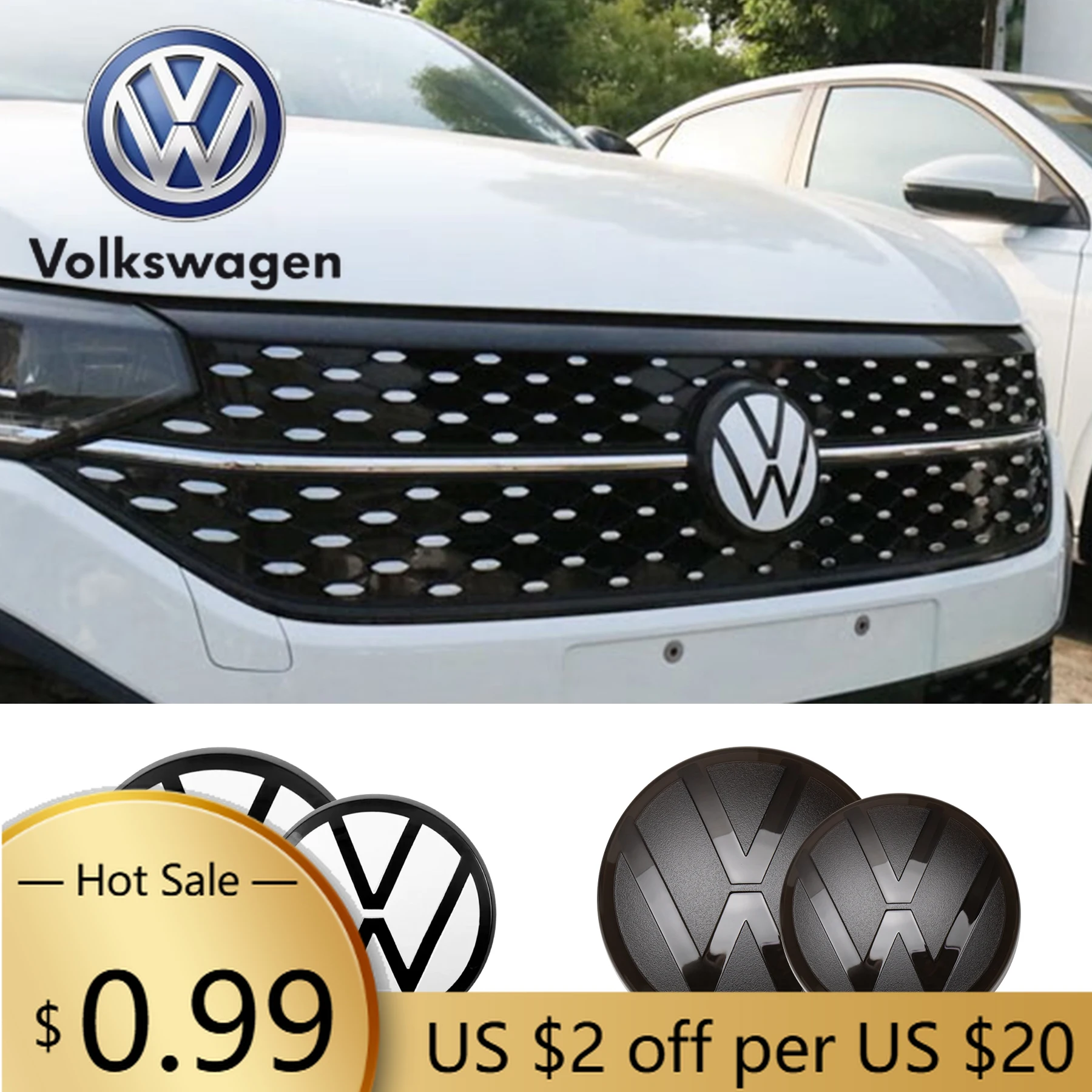 

Наклейка-эмблема для тюнинга автомобиля Volkswagen Polo 2013-2016, VW Golf 6 MK6, 7 MK7, 7.5 MK7.5, 8 MK8 Variant, передняя часть