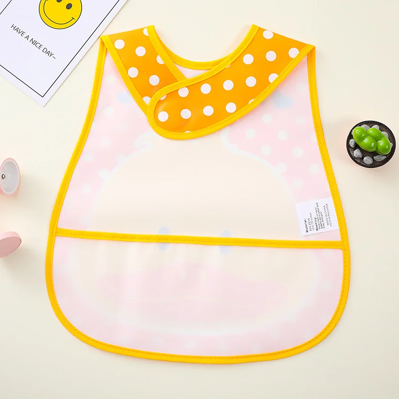 Baby Cute Cartoon Portable Easy-to-wash Bib Waterproof Anti-dirty Baby Food Supplement Bib Baby Items for 1-3Years