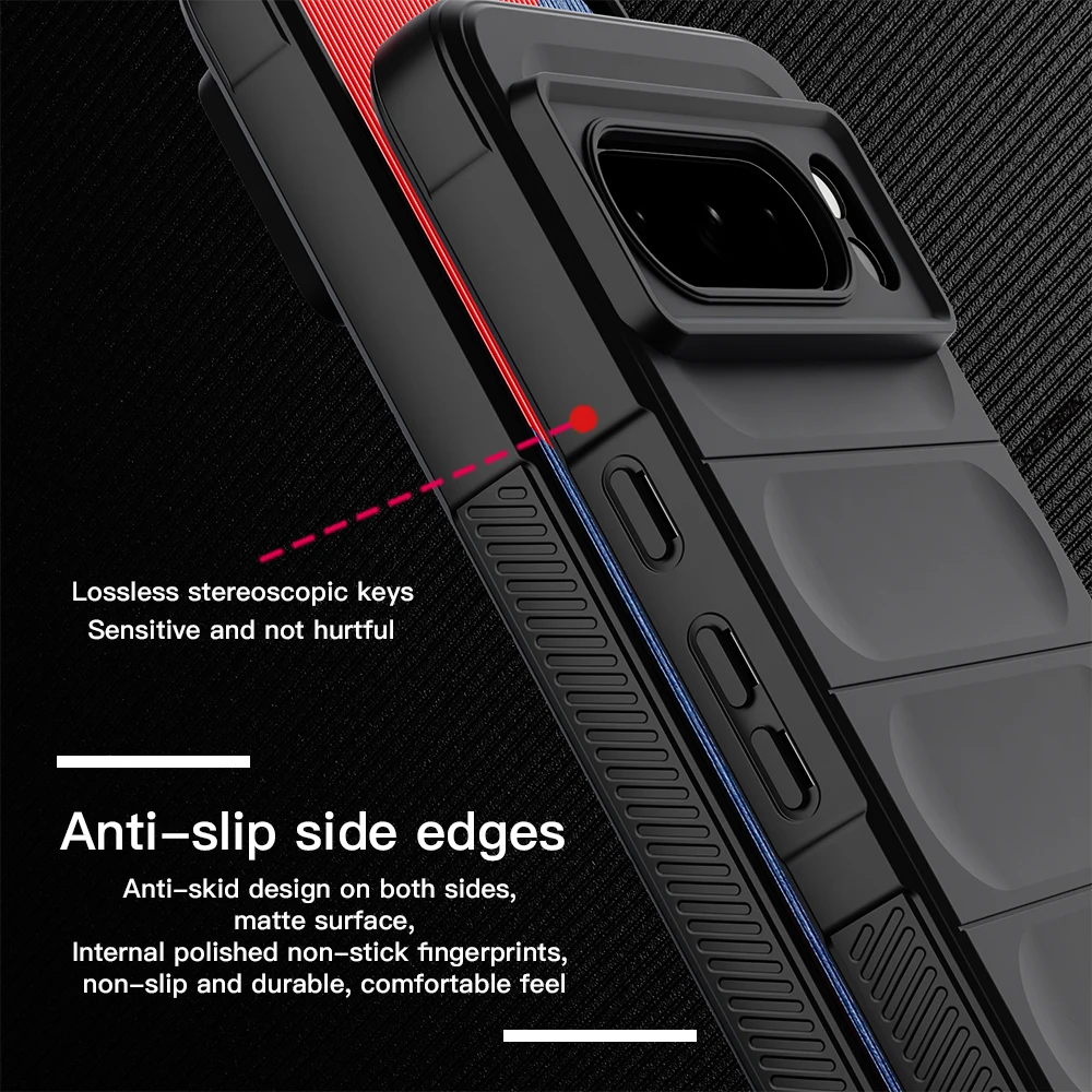 KEYSION Shockproof Case for Google Pixel 8 Pro 7 Pro 7A 6A Anti-skid Soft Silicone Phone Back Cover for Google Pixel 8 7 Pro 7A