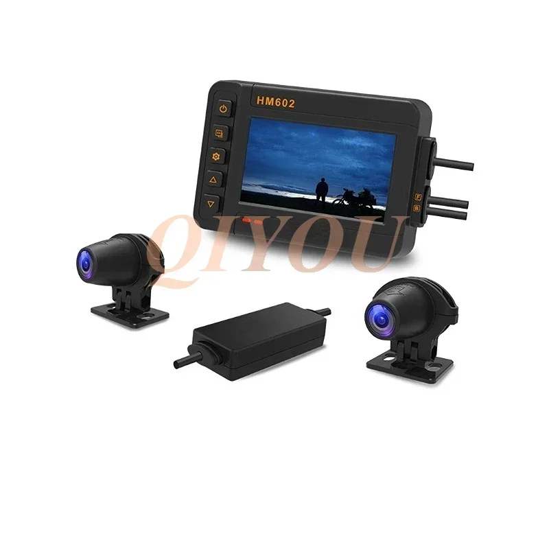 Full New Motorcycle Locomotive Driving Recorder Night Vision HD Videos Camera Waterproof Front And Rear Dual Lens 1080p HD Recor