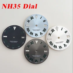 NH35 dial 28.5mm Watch dial Roman S dial Ice blue luminous dial Suitable for NH35/36 movement watch accessories Watch repair too