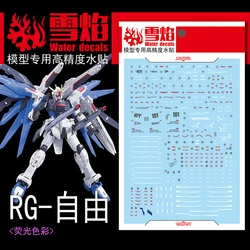 Model Decals Water Slide Decals Tool For 1/144 RG Freedom Fluorescent Sticker Models Toys Accessories