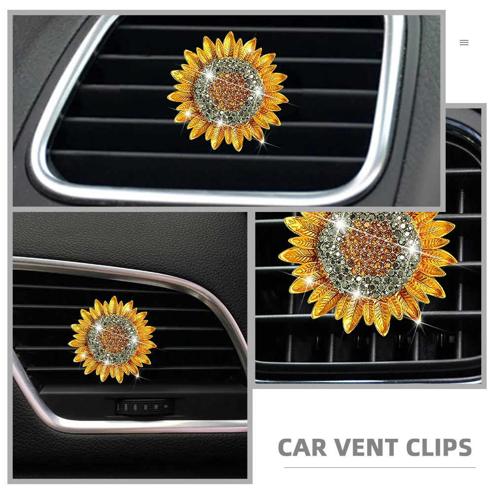 

2Pcs Car Aroma Clip Vent Diffuser Sunflower Design Air Freshener for Car Vent Outlet Clip Interior Decoration Accessory