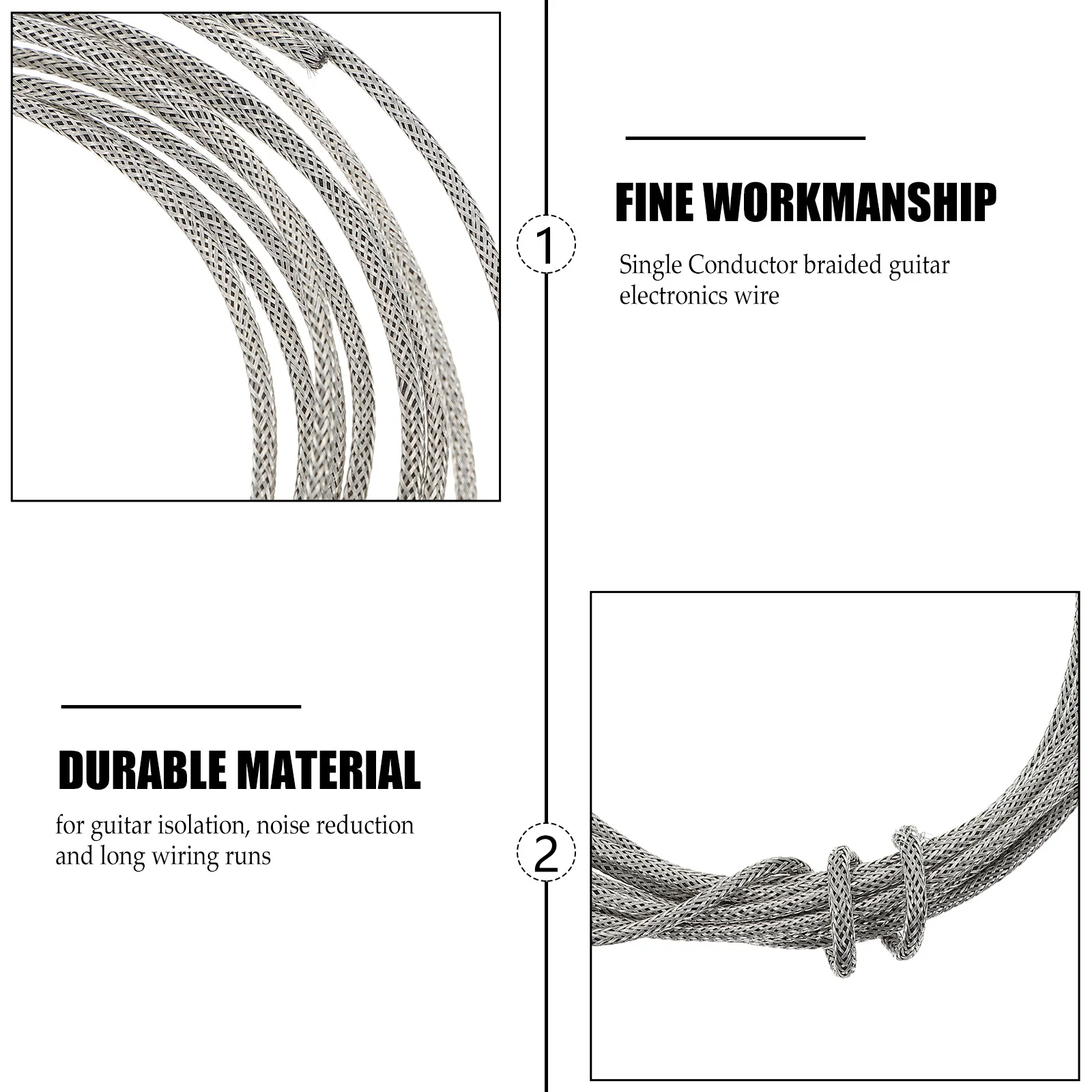 

100Ft Single Core Tinned Copper Wire Shielded Cable For Guitar Electronics Noise Reduction Long Wiring Runs Dj Equipment