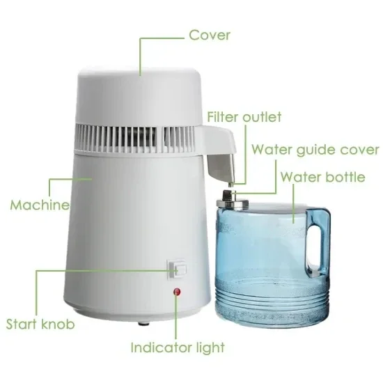 Best Selling 4L Stainless Steel Water Purifier Filter distilled water machine price Water Distiller