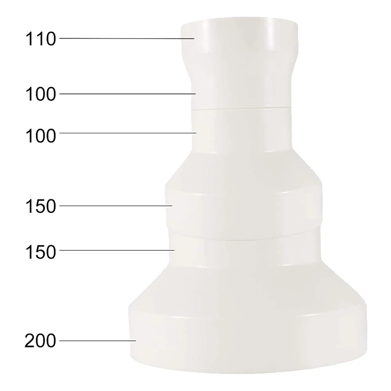 

A19F-Ventilation Pipe Reducer Adapter Pipe Air Duct Adapter Pipe Connector For Inline Ventilation System
