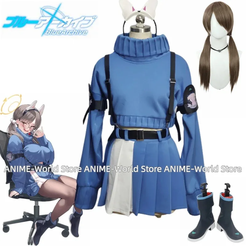 

lili 123Game Blue Archive KAZEKURA MOE Cosplay Costume Party Suit Top Skirts Halloween Uniform Anime Clothing Custom Made Shoes