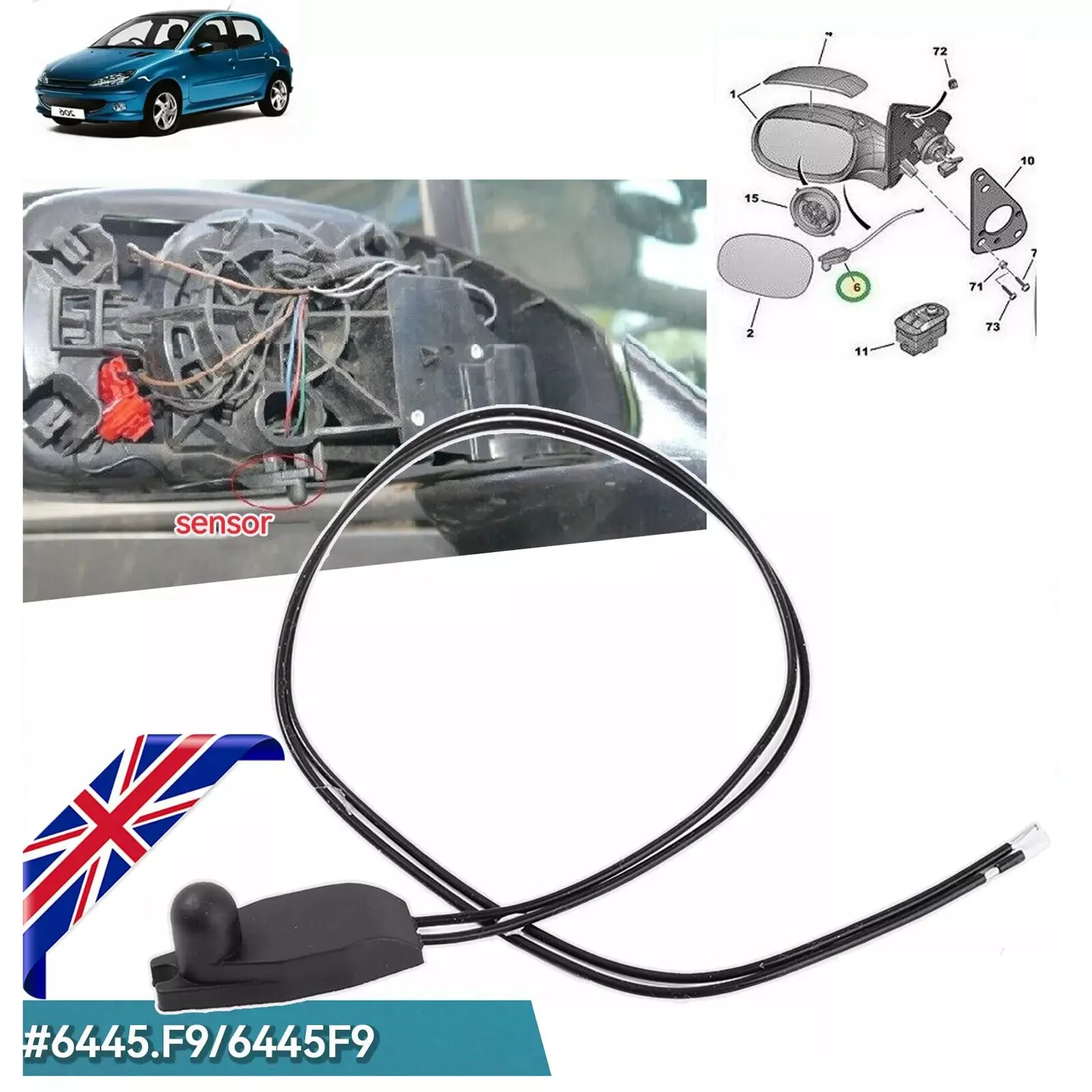 

For Peugeot Citroen Fiat Outside Air Temperature Ambient Sensor 6445.F9 6445f9 Automotive Replacement 7700773858 7701033509