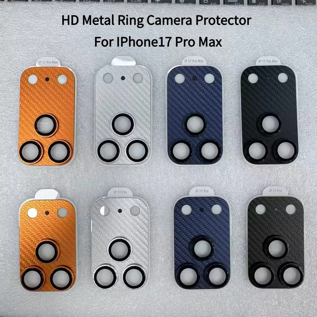 

Защитное стекло из углеродного волокна и алюминиевого сплава для камеры iPhone 17 Pro Max 17Pro, полная защита от царапин, закаленное стекло для объектива