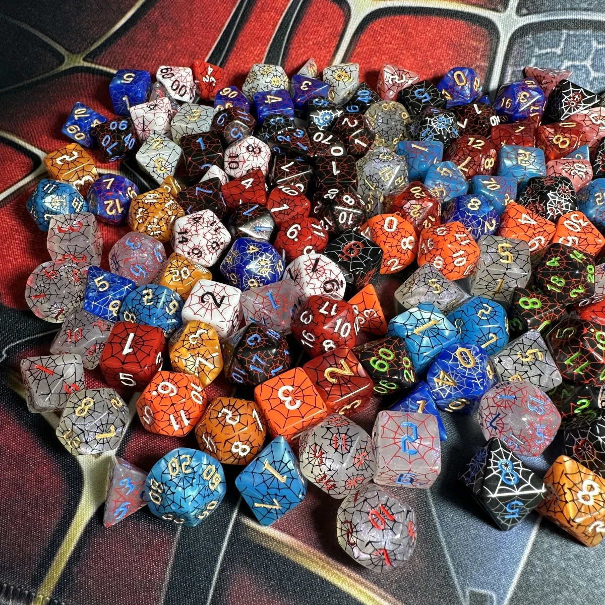 

Набор кубиков Spider Web для коллекционеров RPG и настольных игр, DND Dice, D4, D6, D8, D10, D00, D12, D20