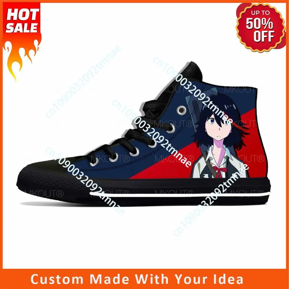 

Japanese Anime Cartoon Kill La Kill Matoi Ryuko Casual Cloth Shoes High Top Lightweight Breathable Custom Men Women Sneakers