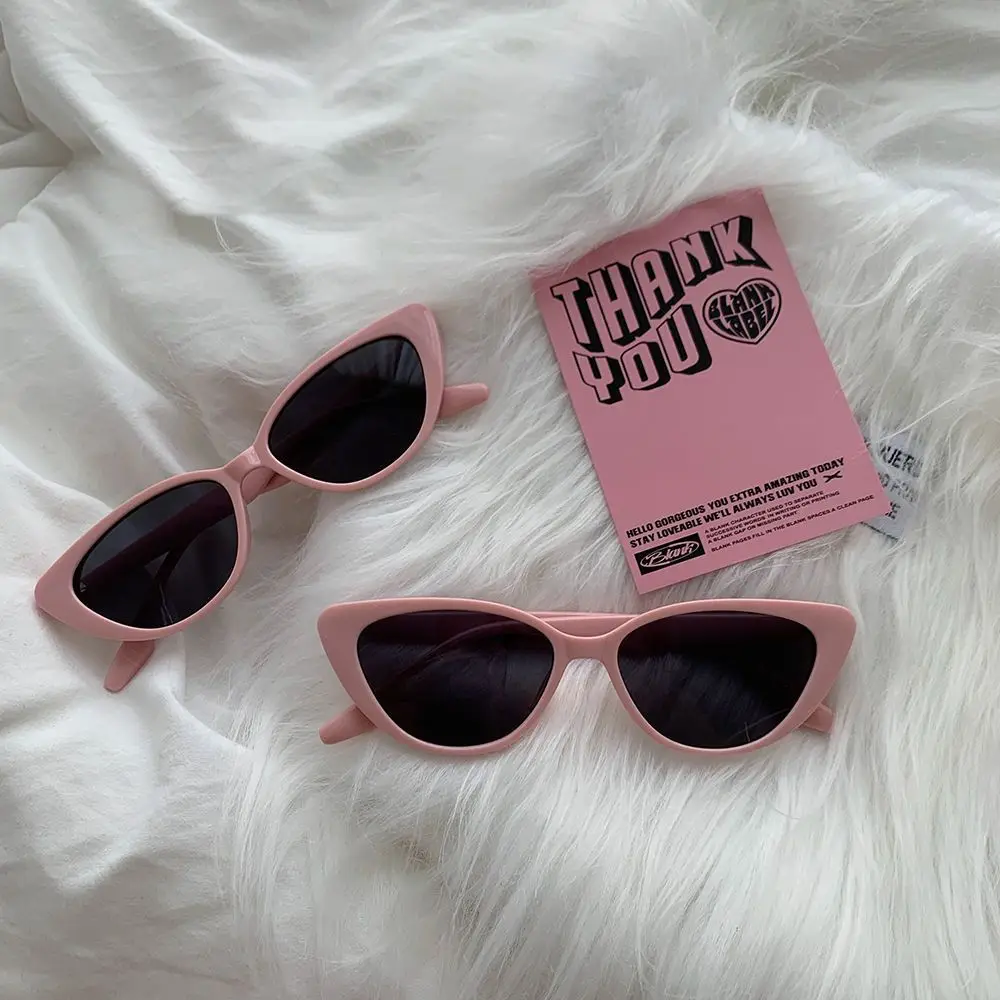 Koreanische Ins Nische High-end Sense Vintage Vielseitige Katzenauge Rosa Sonnenbrille frauen Sonnenschutz Gesicht Kleine Rahmen Sonnenbrille – Detail 9