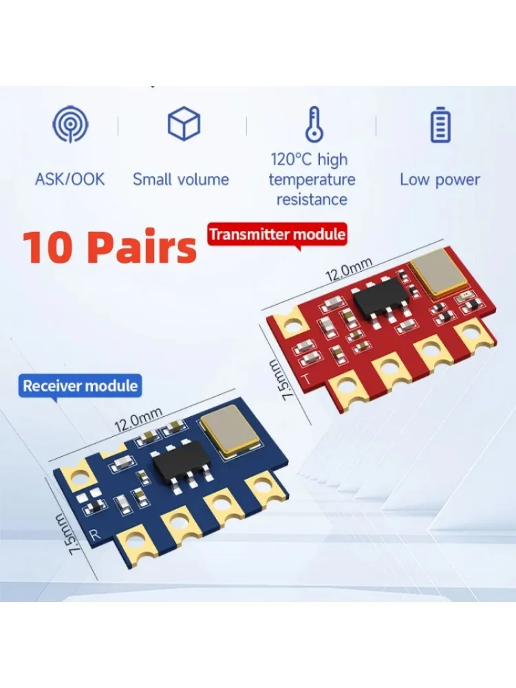 10 szt. bezprzewodowych modułów nadawczo-odbiorczych OOK/ASK 315/433MHz o niskim poborze mocy CDSENET E160 Low Power PT2262/2272 — zdjęcie produktu 7