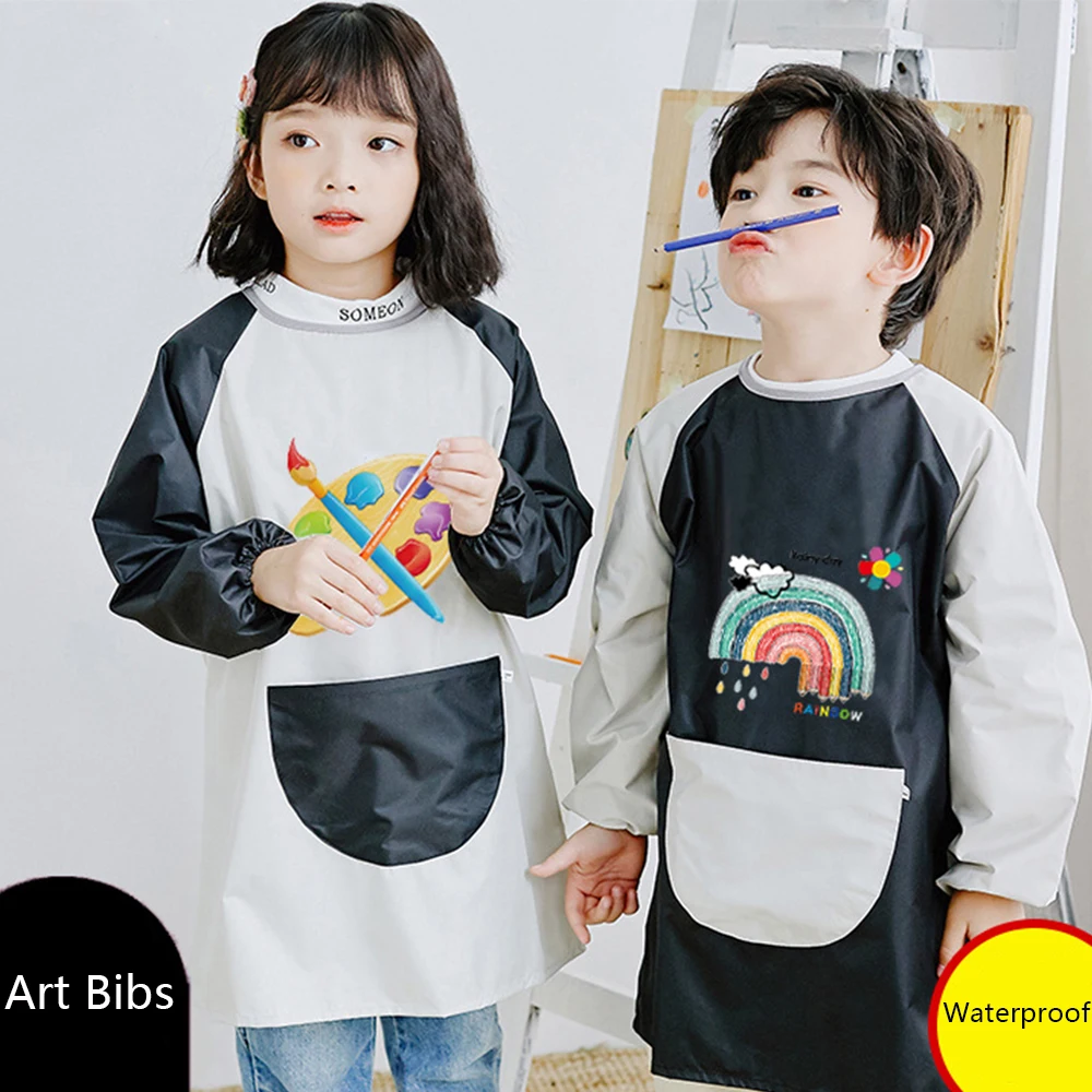 Gifts Polyester Kids Painting Apron Waterproof Cosplay Costume Cooking Apron Long Sleeved Art Bibs Children's Eating Apron