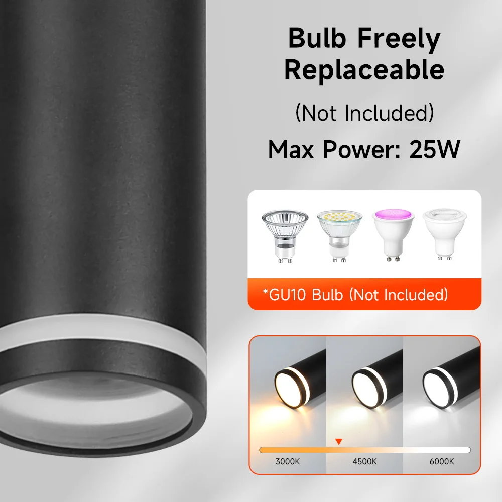 GU10 Led Pendant Light 3 Colors Ceiling Chandelier 110V 220V Replaceable Bulb for Kitchen Living Room Cylinder Hanging Lamp Deco - view 5