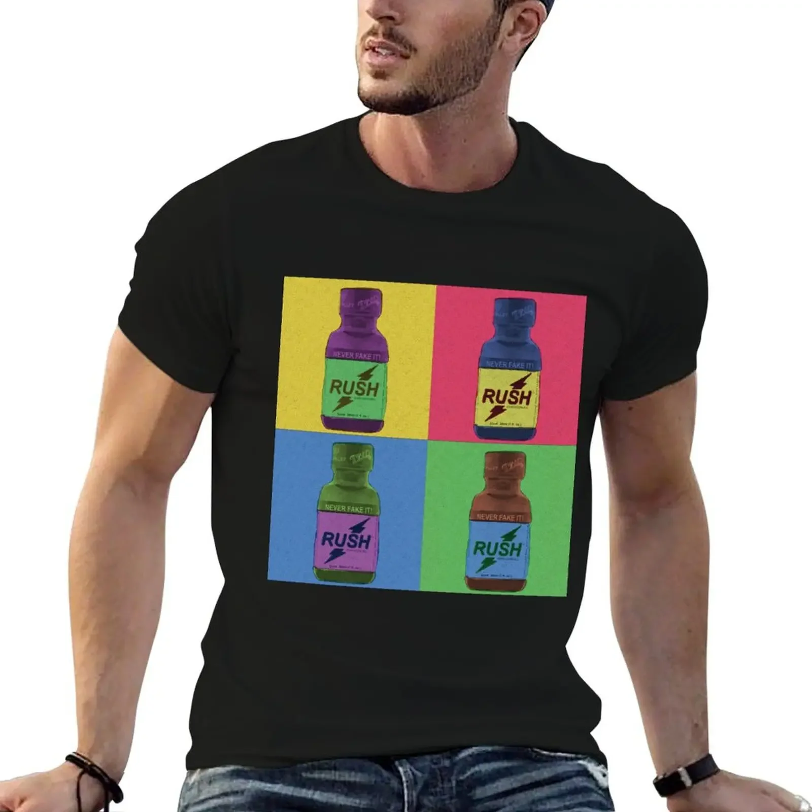 Poppers Pop Art Amyl T-Shirt boys animal print hippie clothes mens funny t shirts